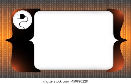 Abstract square brackets for entering text and symbol of energy
