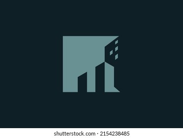 Abstract Square building realestate logomark symbol