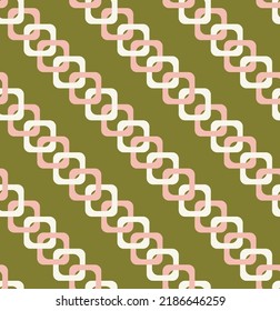 Abstract Square Chains Diagonal Lines Seamless Pattern Trendy Fashion Colors Simple Elegant Concept Perfect for Allover Fabric Print or Wrapping Paper Olive Green Background