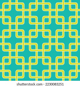 Abstract Square Chains Tile Style Art Deco Geometric Seamless Pattern Trendy Fashion Colors Perfect for Allover Fabric Print Wrapping Paper Wall Paper Tiffany Blue Neon Green Tones