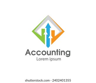 abstract square chart account improvement logo icon symbol design template illustration inspiration