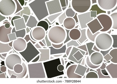 Abstract square, circle or ellipse with lines. Good for web page, wallpaper, graphic design, catalog, texture or background. Vector artwork.