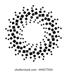 abstract square circular halftone dots for design element