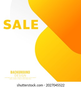 Abstract square color background ,Sale on an orange curved shape on white background with copy space , Modern design for presentation and content online , illustration Vector EPS 10