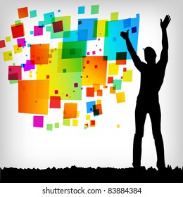 the abstract square colorful background
