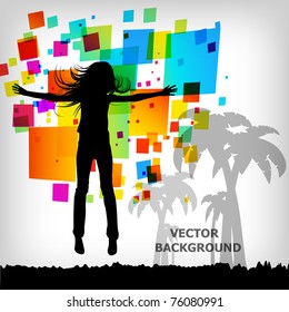 the abstract square colorful background - vector illustration