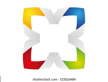 Abstract Square Colorful Sign Vector