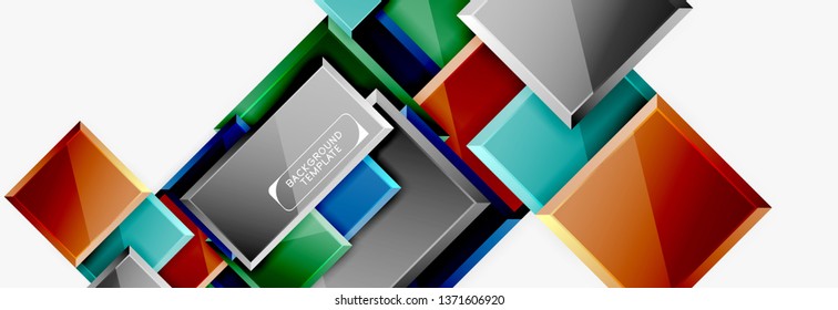 Abstract square composition for background, banner or logo. Vector
