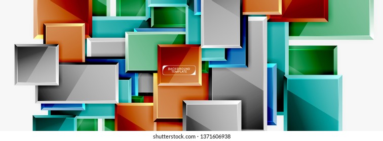 Abstract square composition for background, banner or logo. Vector