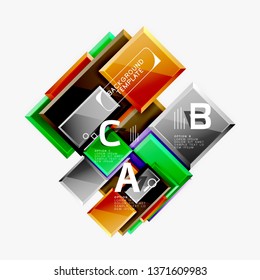 Abstract square composition for background, banner or logo. Vector