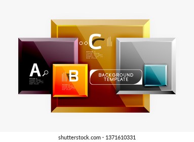 Abstract square composition for background, banner or logo. Vector