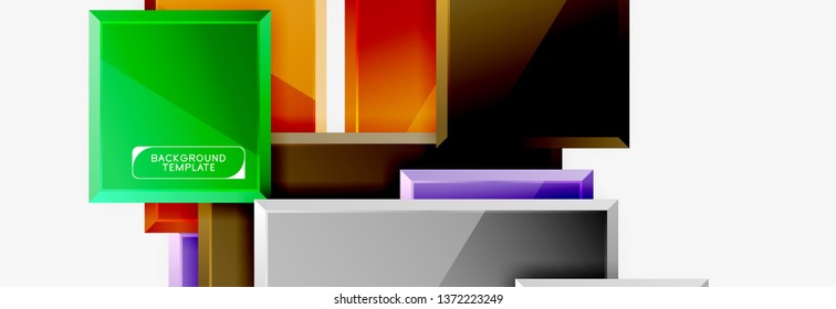 Abstract square composition for background, banner or logo. Vector