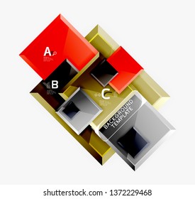 Abstract square composition for background, banner or logo. Vector