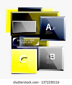 Abstract square composition for background, banner or logo. Vector
