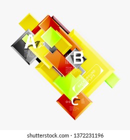 Abstract square composition for background, banner or logo. Vector