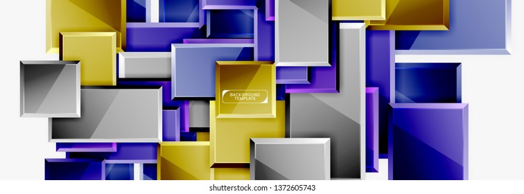 Abstract square composition for background, banner or logo. Vector