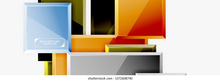 Abstract square composition for background, banner or logo. Vector