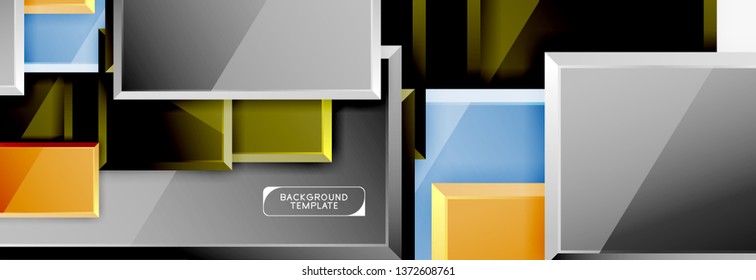 Abstract square composition for background, banner or logo. Vector