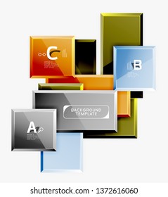 Abstract square composition for background, banner or logo. Vector