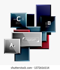 Abstract square composition for background, banner or logo. Vector