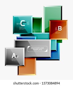 Abstract square composition for background, banner or logo. Vector