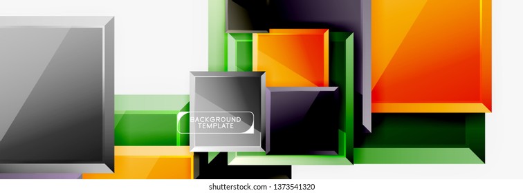 Abstract square composition for background, banner or logo. Vector
