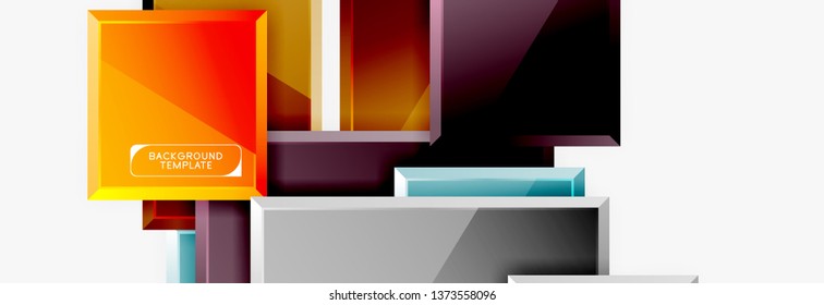 Abstract square composition for background, banner or logo. Vector
