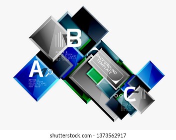Abstract square composition for background, banner or logo. Vector