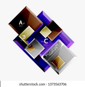 Abstract square composition for background, banner or logo. Vector