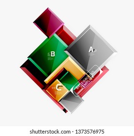 Abstract square composition for background, banner or logo. Vector