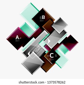Abstract square composition for background, banner or logo. Vector