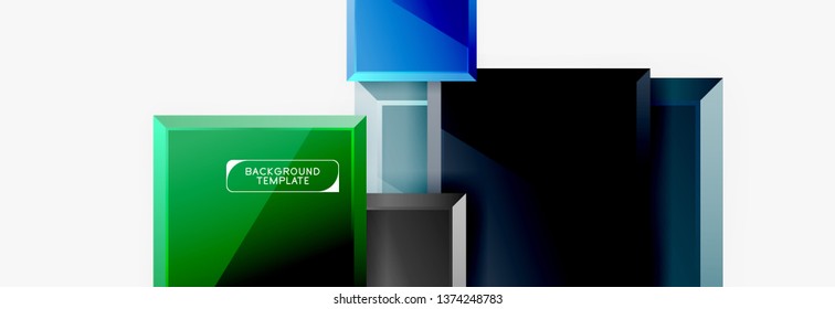 Abstract square composition for background, banner or logo. Vector