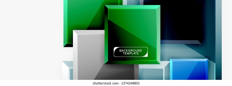 Abstract square composition for background, banner or logo. Vector
