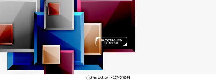 Abstract square composition for background, banner or logo. Vector