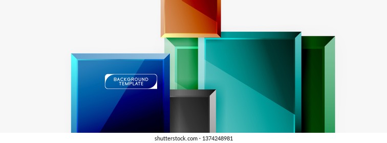 Abstract square composition for background, banner or logo. Vector