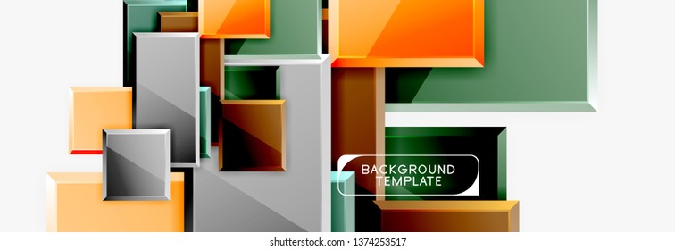 Abstract square composition for background, banner or logo. Vector