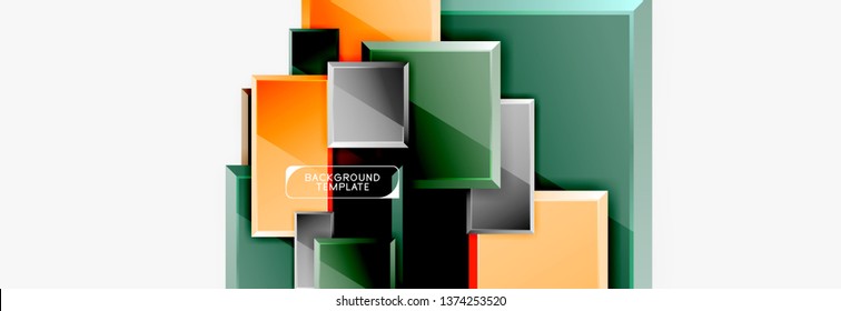 Abstract square composition for background, banner or logo. Vector