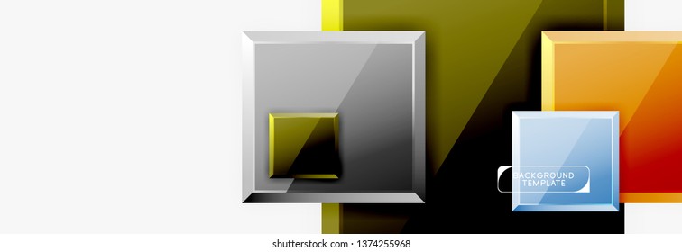 Abstract square composition for background, banner or logo. Vector