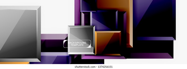 Abstract square composition for background, banner or logo. Vector