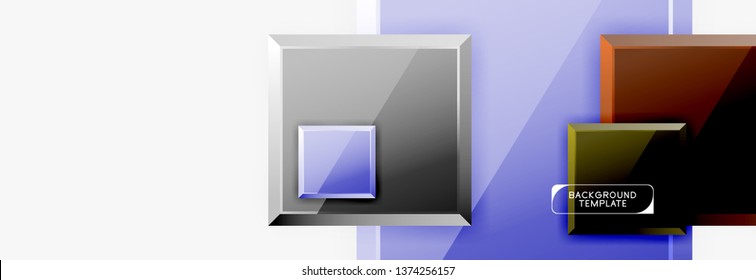 Abstract square composition for background, banner or logo. Vector