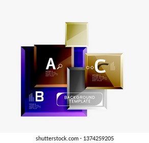 Composición cuadrada abstracta para fondo, pancarta o logotipo. Vector