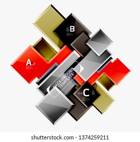 Abstract square composition for background, banner or logo. Vector