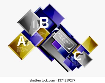 Abstract square composition for background, banner or logo. Vector