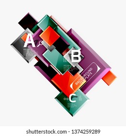 Abstract square composition for background, banner or logo. Vector