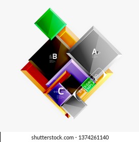 Abstract square composition for background, banner or logo. Vector