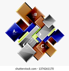 Abstract square composition for background, banner or logo. Vector