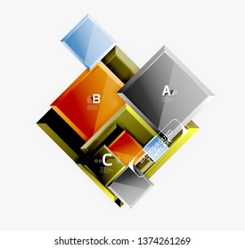 Abstract square composition for background, banner or logo. Vector