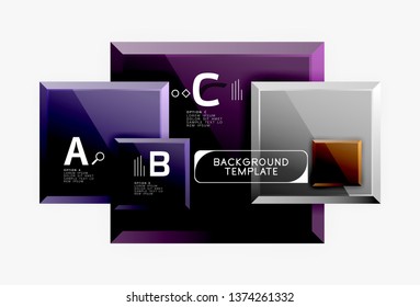 Abstract square composition for background, banner or logo. Vector