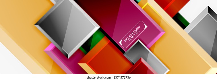 Abstract square composition for background, banner or logo. Vector