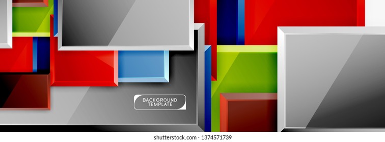 Abstract square composition for background, banner or logo. Vector